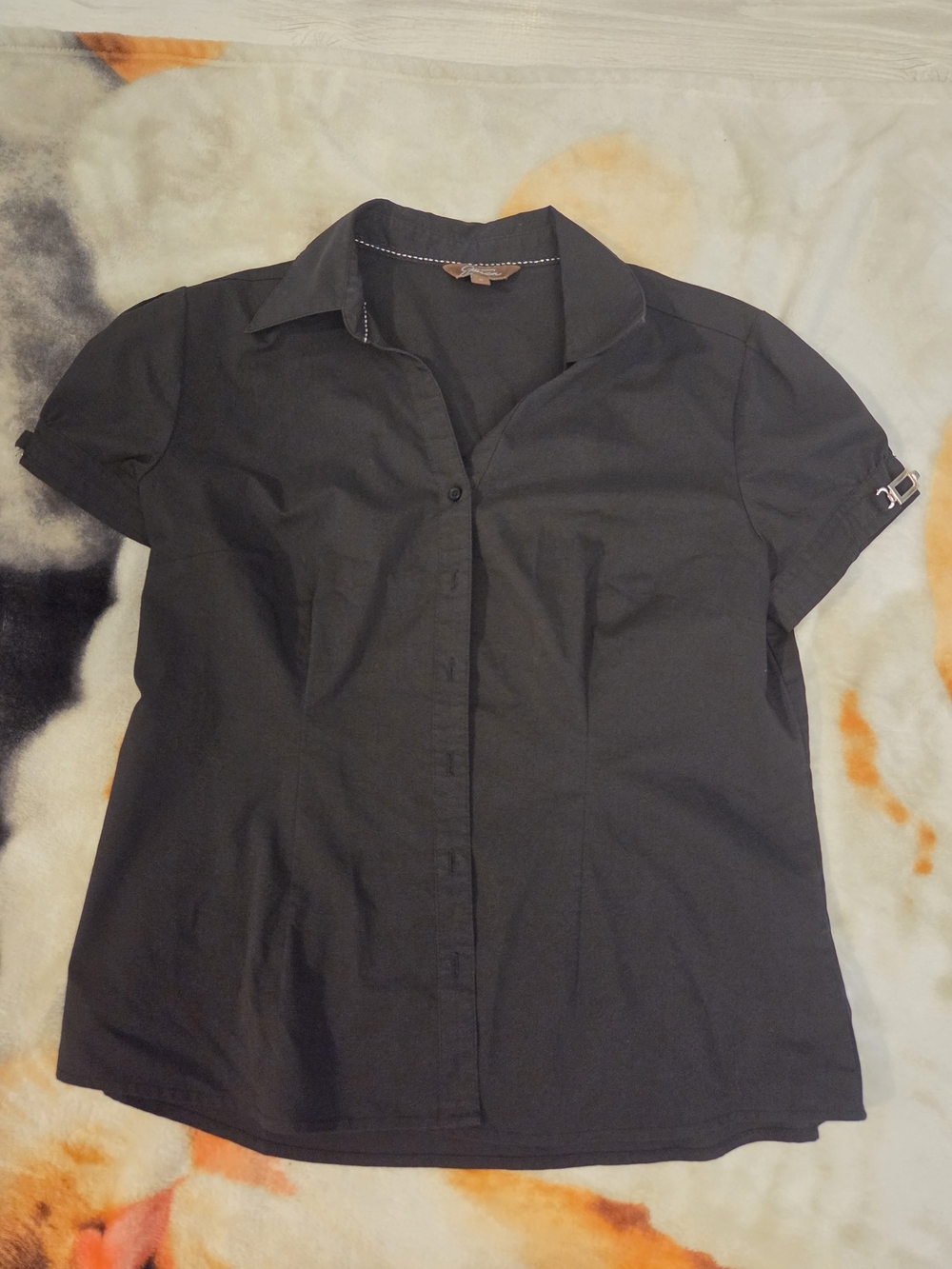 Jessica Simpson Vintage Y2k Black Button Up With Buckle Detail